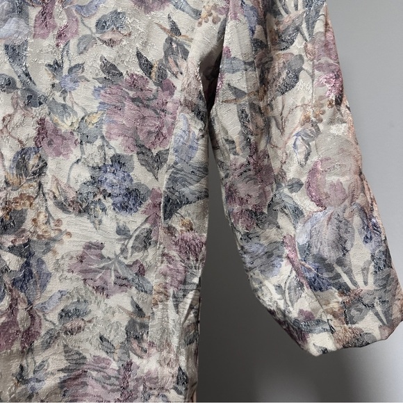 Vintage 80s Pierre Lamonte Floral Metallic Jacquard Blazer Womens Size XL Spring - Picture 15 of 16